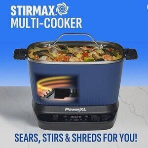 STIRMAX 7.5 Quart Digital Multi-Cooker with Automatic Paddle to Stir Shred, 9in1